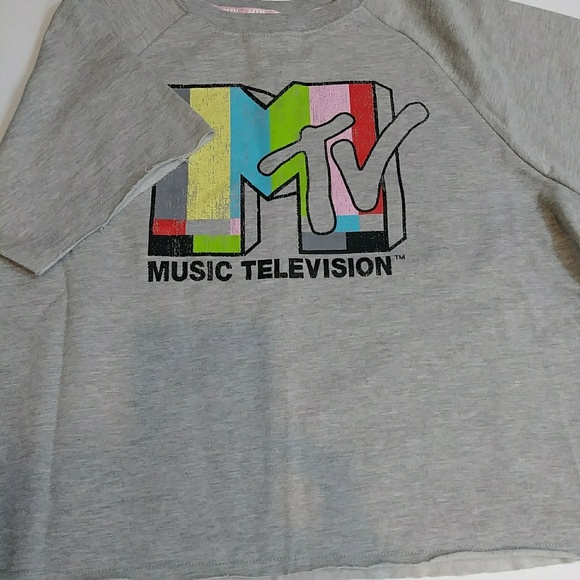 MTV Tops - MTV Flannel Cropped Top Gray M New
